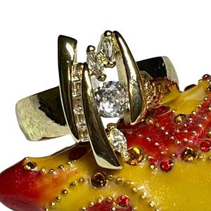 Gold over sterling ring -abstract design